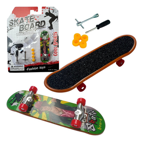 Skate De Dedo Fingerboard C/ Rodinhas Extra Chave Parafusos